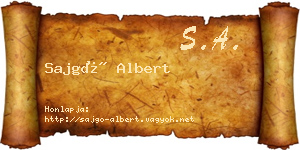 Sajgó Albert névjegykártya